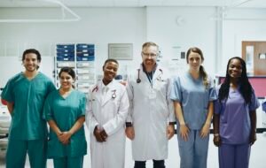 Group of medical professionals at the ICU ready for coronavirus