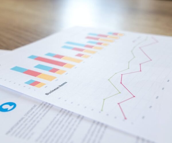 graph and line chart printed paper