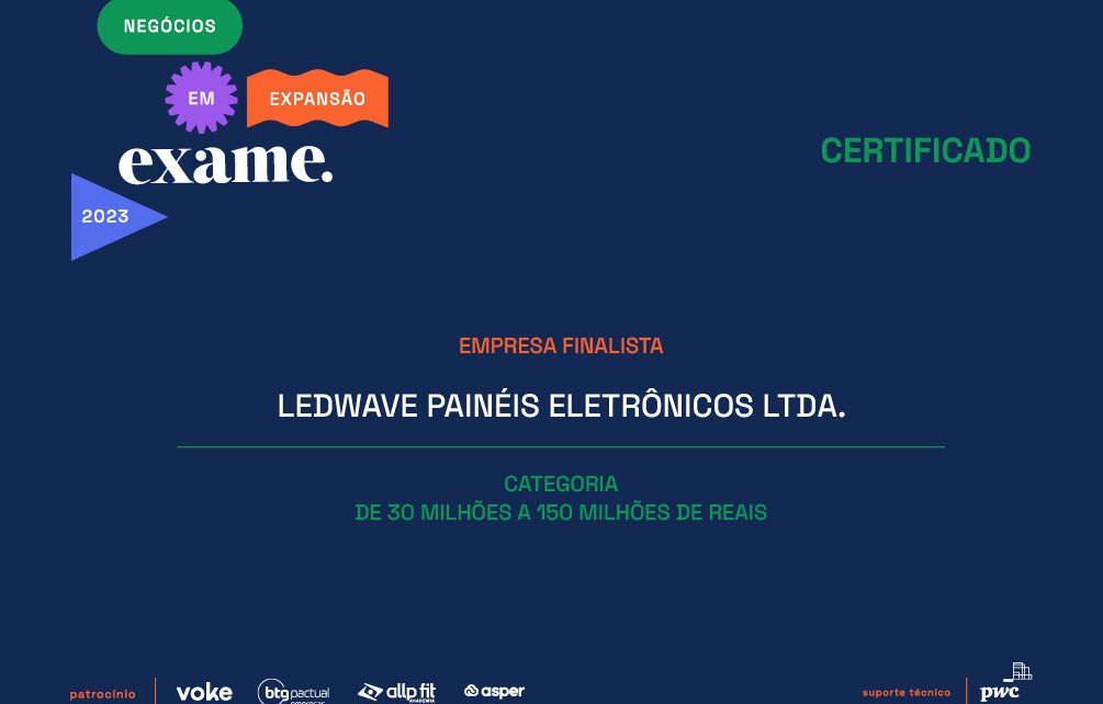 LedWave é reconhecida em premiação da Revista Exame