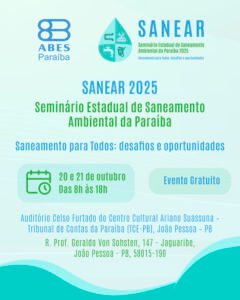 João Pessoa sediará o 3º SANEAR-PB em outubro de 2025