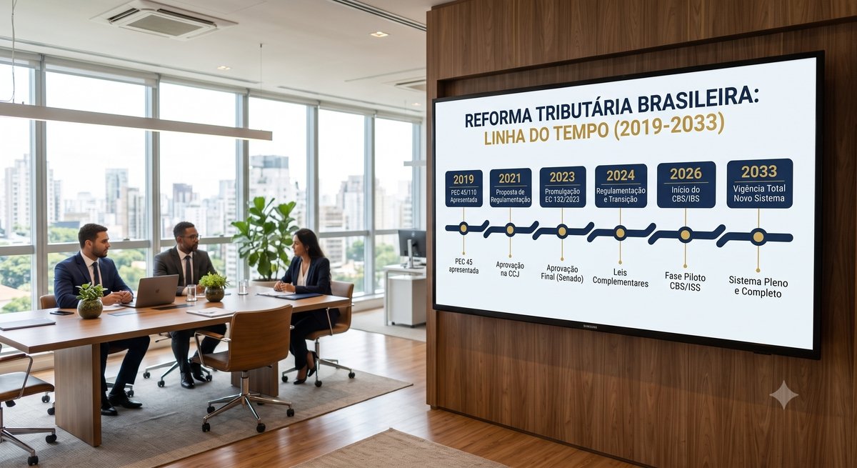 Reforma tributária orienta empresas com linha do tempo